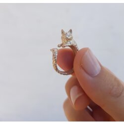 Animal Ring Cute Kitty Cat Ring, Animal Wrap Ring