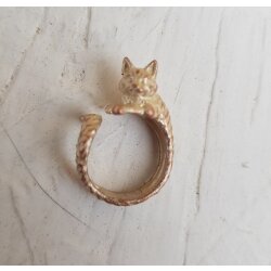 Katzen Ring,Tier Ring, Niedlicher Kitty Katzenring,Tier Wickelring