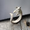 Katzen Ring,Tier Ring, Niedlicher Kitty Katzenring,Tier Wickelring