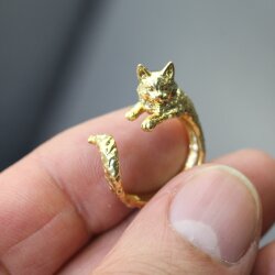 Animal Ring Cute Kitty Cat Ring, Animal Wrap Ring