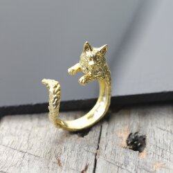 Animal Ring Cute Kitty Cat Ring, Animal Wrap Ring