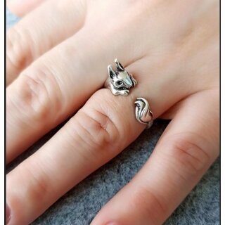 Eichhrnchen Ring,Tier Ring, Tier Wickelring