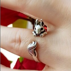 Animal Ring, Squirrel ring, Animal Wrap Ring