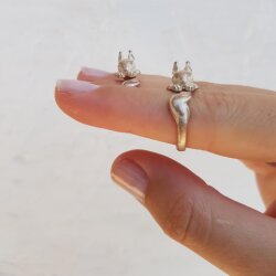 Animal Ring, Squirrel ring, Animal Wrap Ring