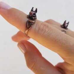 Animal Ring, Squirrel ring, Animal Wrap Ring