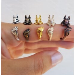 Animal Ring, Squirrel ring, Animal Wrap Ring