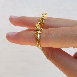 Animal Ring, Squirrel ring, Animal Wrap Ring