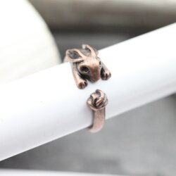 Bunny Ring, Adjustable Ring, Cute Ring, Animal Wrap Ring