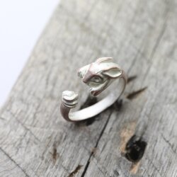 Kaninchen Ring,Tier Ring, Ring Hase,Tier Wickelring