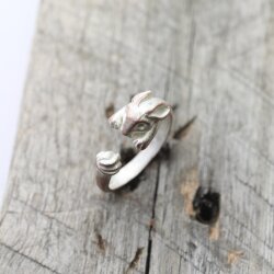 Kaninchen Ring,Tier Ring, Ring Hase,Tier Wickelring