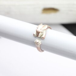 Bunny Ring, Adjustable Ring, Cute Ring, Animal Wrap Ring