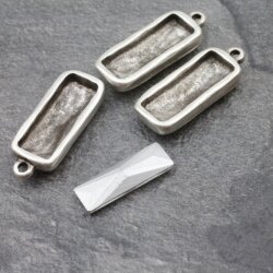 5 Pendants setting for Swarovski 4547 Baguette 24x8 mm,...