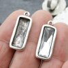 5 Pendants setting for Swarovski 4547 Baguette 24x8 mm, Antique Silver