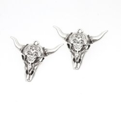 10 Bull Skull Charms Pendants