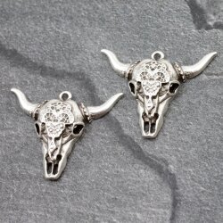 10 Bull Skull Charms Pendants