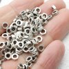 50 Silver Beads, Mini Nut Spacer Beads, Rondelle Beads, Metal beads