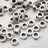 50 Silver Beads, Mini Nut Spacer Beads, Rondelle Beads, Metal beads