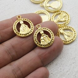 10 Marien Charm Anhänger, Wundertätigen Medaillen, Gold