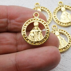 10 Marien Charm Anhänger, Wundertätigen Medaillen, Gold