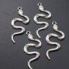 10 Silver Charms, Snake Charms Pendant