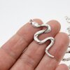 10 Silver Charms, Snake Charms Pendant