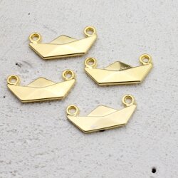 10 Papierschiff Charm, Origami Segelschiff Anhänger Gold