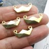 10 Gold Charms, Paper origami boat charms gold