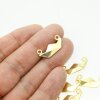 10 Gold Charms, Paper origami boat charms gold