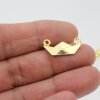 10 Gold Charms, Paper origami boat charms gold