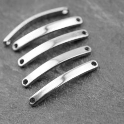 5 Bracelet Connector, Curved Bracelet, Bar Connector