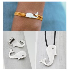 5 Baby Whale Bracelet Clasp, Bracelet Connector, Whale Pendant