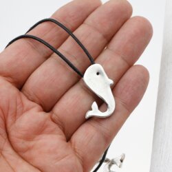 5 Baby Whale Bracelet Clasp, Bracelet Connector, Whale Pendant