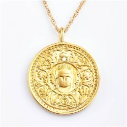 5 Buddha Pendant, Buddha Charms, Medallion