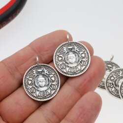 5 Buddha Pendant, Buddha Charms, Medallion