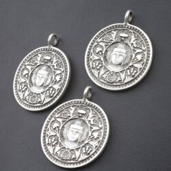 5 Buddha Pendant, Buddha Charms, Medallion