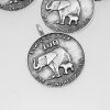 10 Elephant Charms Pendant, Elephant Coin