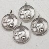 10 Elephant Charms Pendant, Elephant Coin