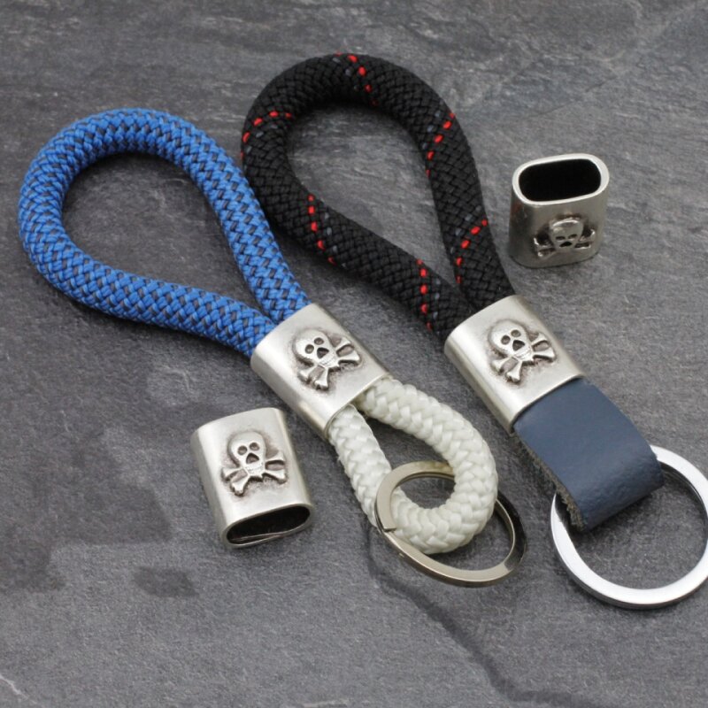 1 Skull Keychain Findings, Keychain Slider beads, 1,79