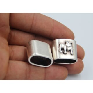 1 Bulldog Keychain Findings, Slider Beads