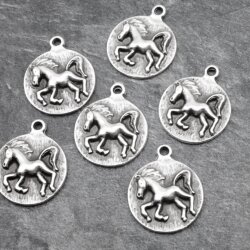 10 Horses Charms Pendant, Horses Coin