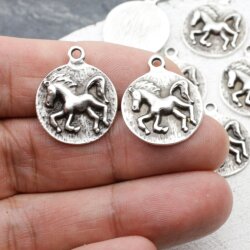 10 Horses Charms Pendant, Horses Coin