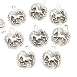 10 Horses Charms Pendant, Horses Coin