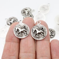 10 Horses Charms Pendant, Horses Coin