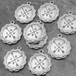 10 Arrow Love Coin Pendant, love medallion