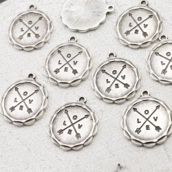 10 Arrow Love Coin Pendant, love medallion