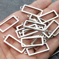 10 Hollow Frame Glue Blank, Rectangle Hollow resin Open Bezel Blank, Resin Jewelry Findings