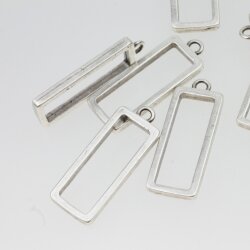 10 Hollow Frame Glue Blank, Rectangle Hollow resin Open Bezel Blank, Resin Jewelry Findings