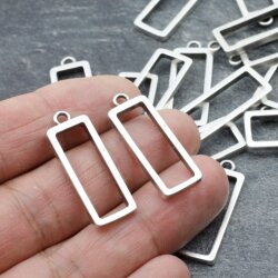 10 Hollow Frame Glue Blank, Rectangle Hollow resin Open Bezel Blank, Resin Jewelry Findings