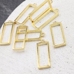 10 Hollow Frame Glue Blank, Rectangle Hollow resin Open Bezel Blank, Resin Jewelry Findings