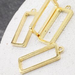 10 Hollow Frame Glue Blank, Rectangle Hollow resin Open Bezel Blank, Resin Jewelry Findings